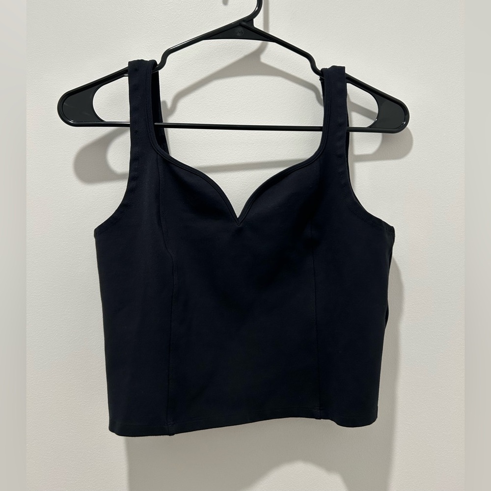 Abercrombie & Fitch Black Cropped Soft Corset Tank Top